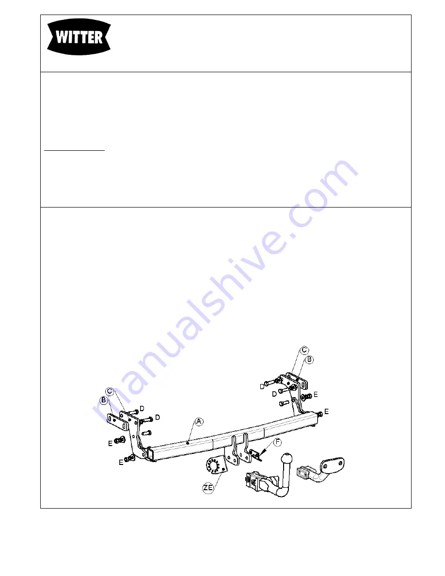 Witter HY55U Fitting Instructions Download Page 1