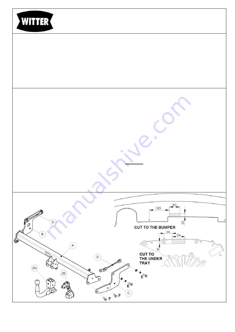 Witter RN117U Fitting Instructions Download Page 1