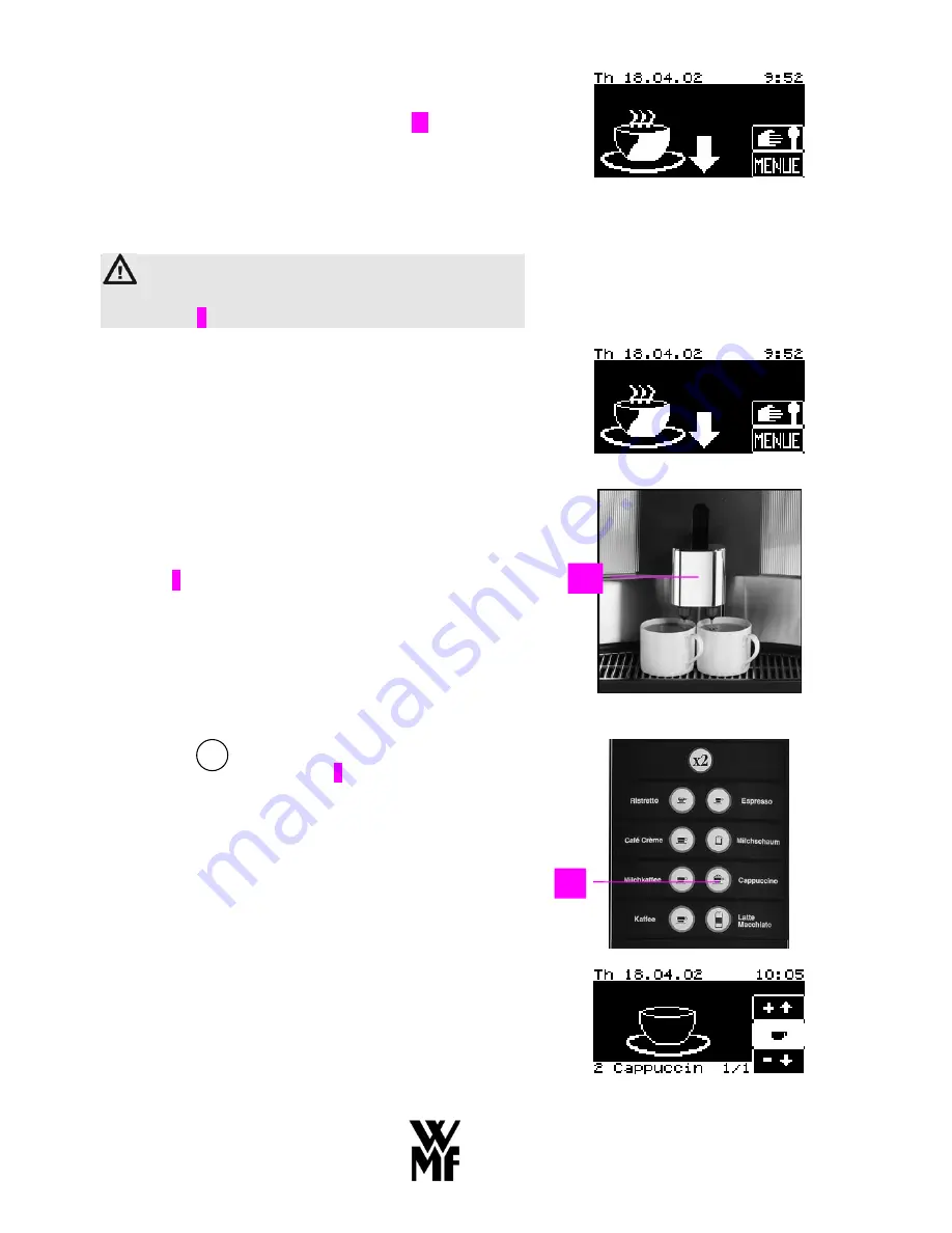 WMF combiNation S/S4/ESeries 8600 Operating Instructions Manual Download Page 18