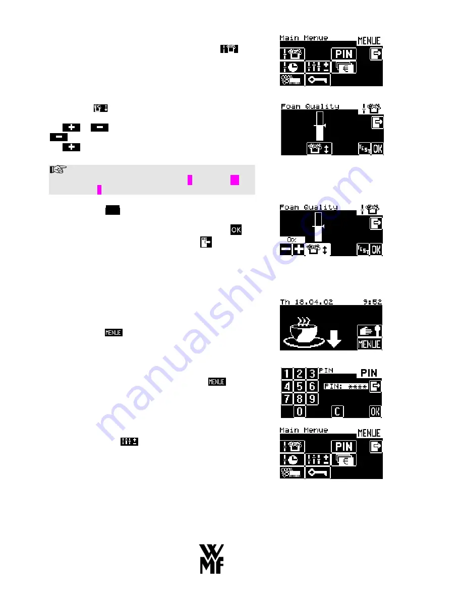 WMF combiNation S/S4/ESeries 8600 Operating Instructions Manual Download Page 36