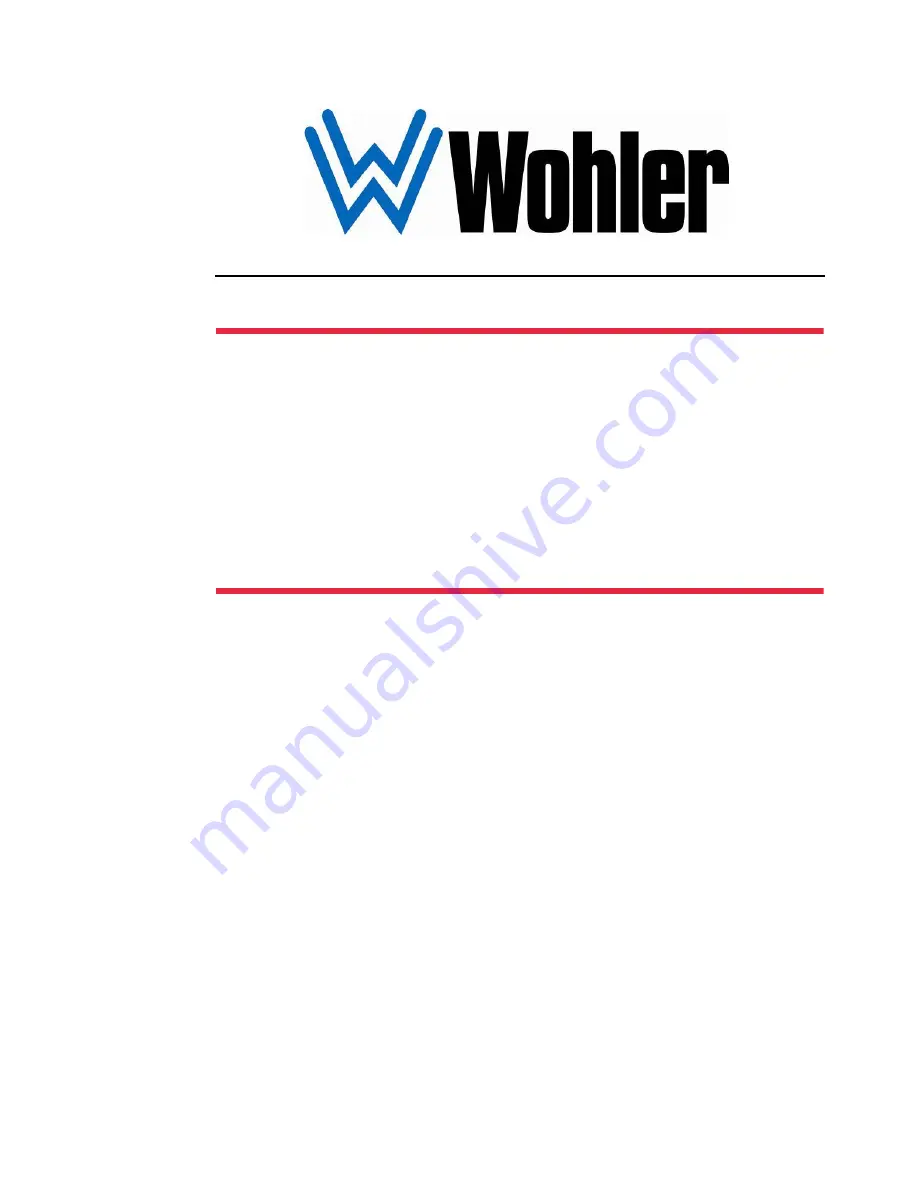 Wohler AMP1A SUM6/RD Скачать руководство пользователя страница 1