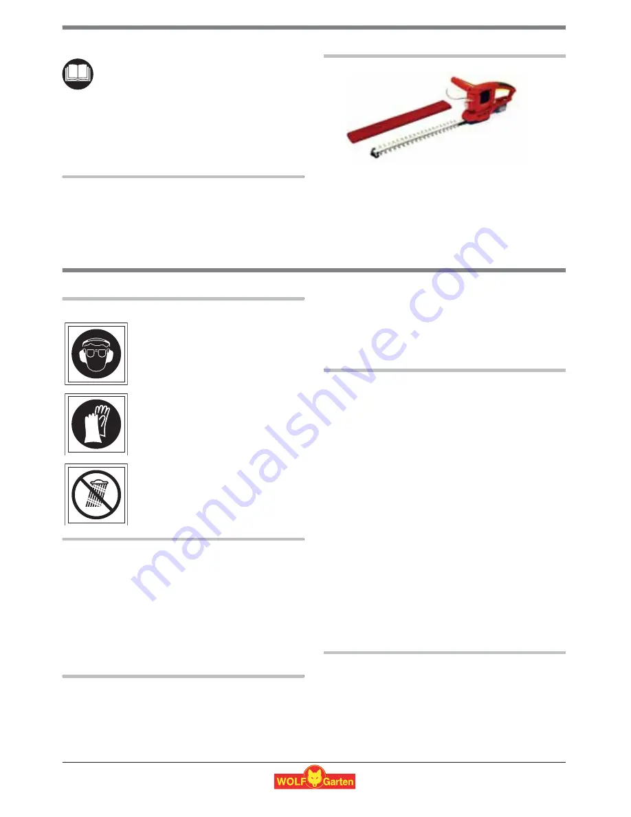 Wolf Garten LI-ION POWER HSA 45 V Original Operating Instructions Download Page 70