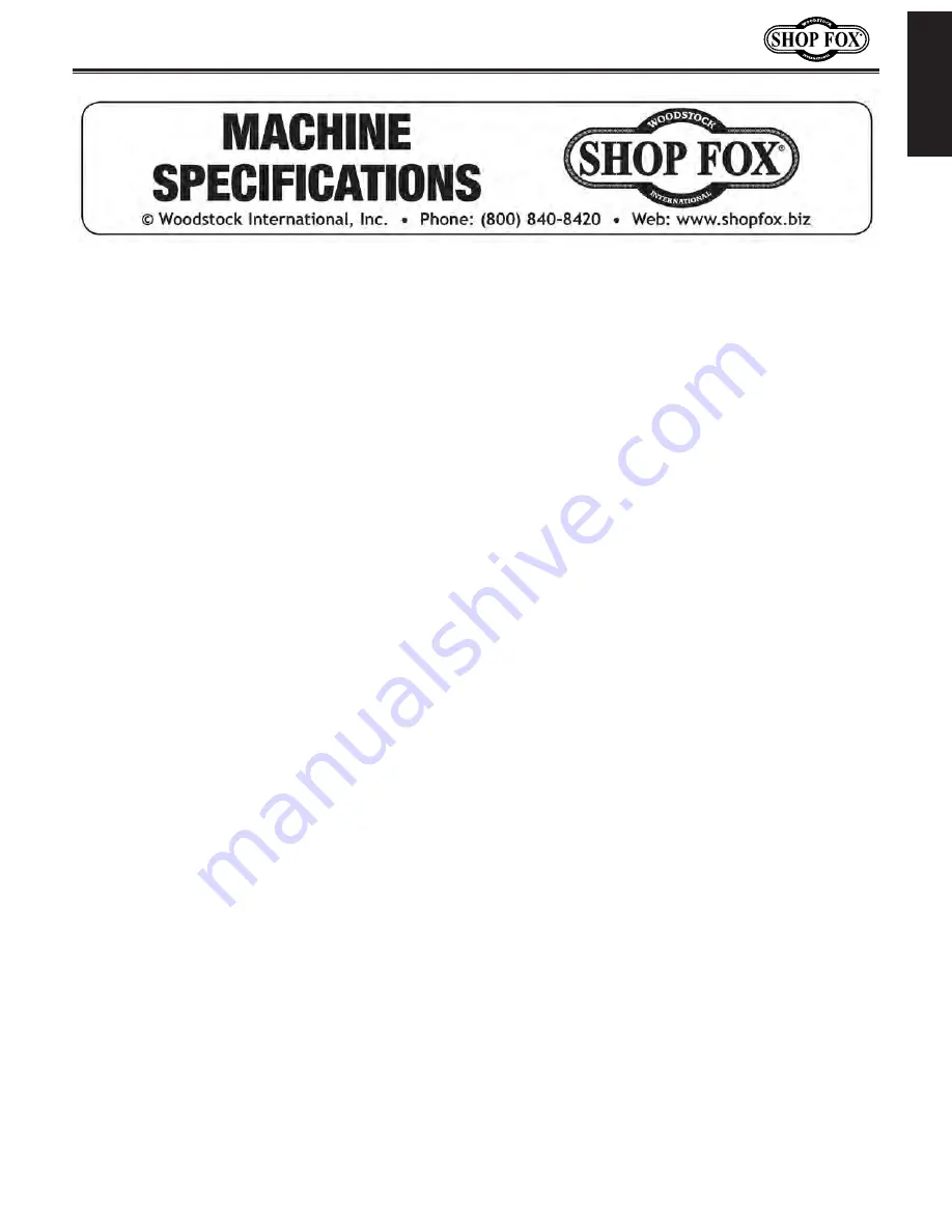 Woodstock Shop Fox M1112 Owner'S Manual Download Page 5