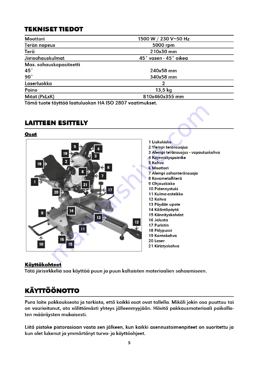 Woodtec XW107 Instruction Manual Download Page 5