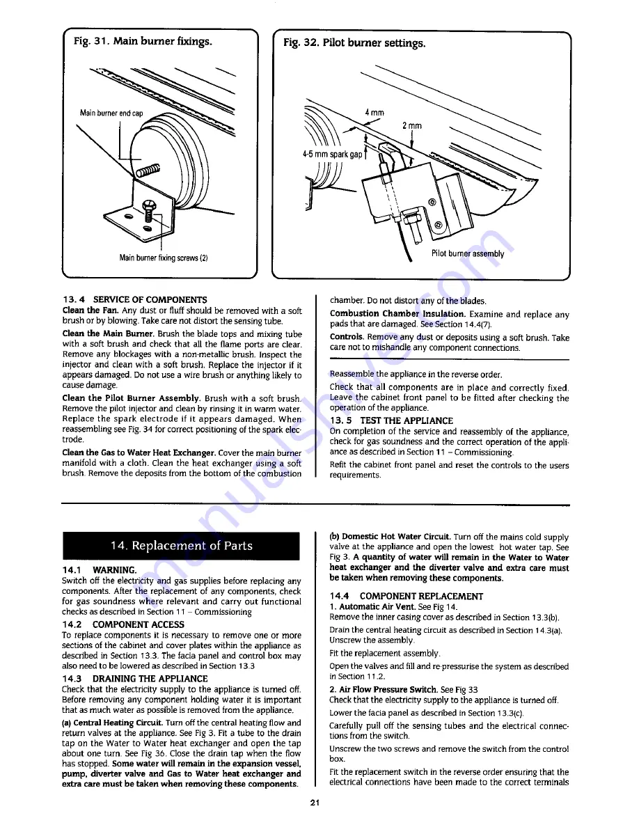 Worcester 230 Combi RSF Installation And Servicing Instrucnions Download Page 21