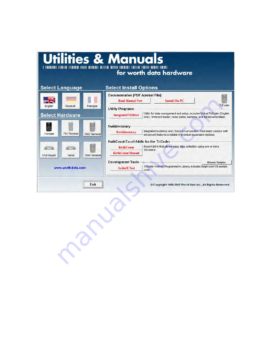 Worth Data 7100 RF Terminal Series Скачать руководство пользователя страница 8