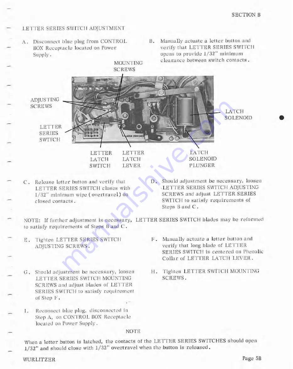 Wurlitzer 3800 Series Service Manual Download Page 14