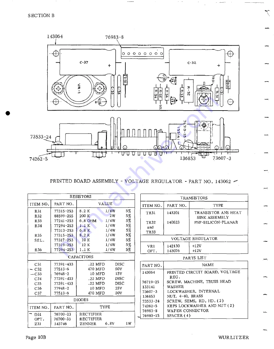 Wurlitzer 3800 Series Service Manual Download Page 19