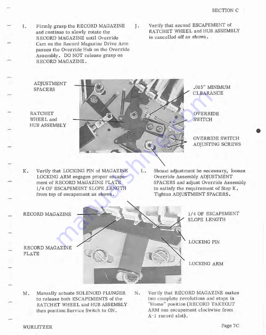 Wurlitzer 3800 Series Service Manual Download Page 31