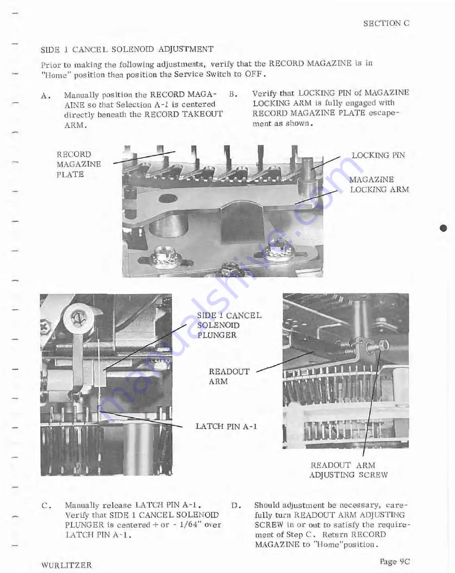 Wurlitzer 3800 Series Service Manual Download Page 33