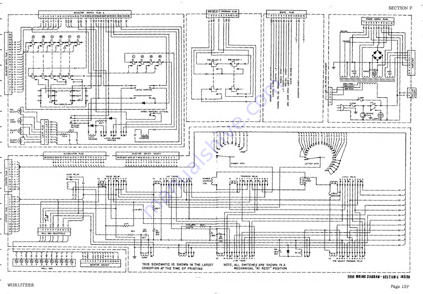 Wurlitzer 3800 Series Service Manual Download Page 106