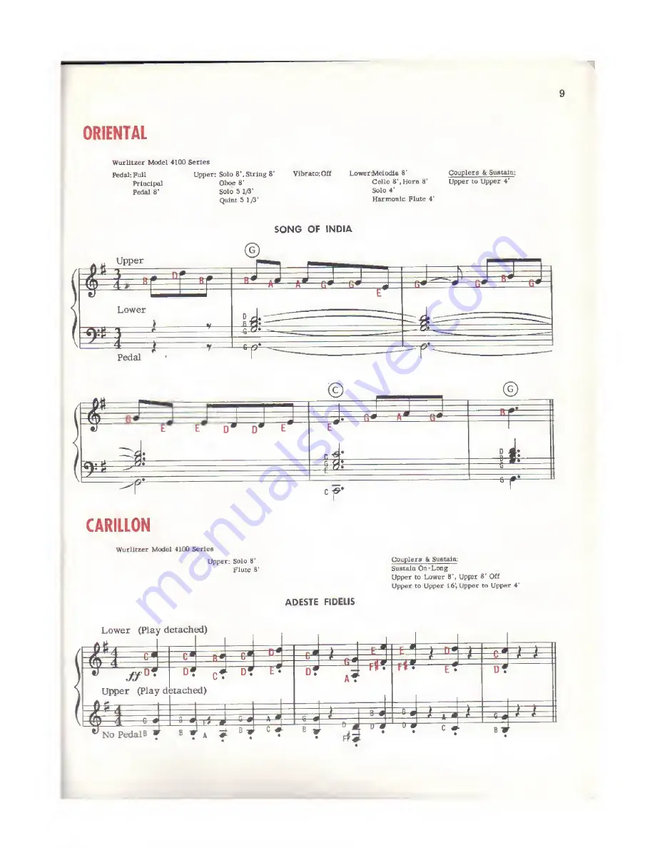 Wurlitzer 4100 series Manual Download Page 9