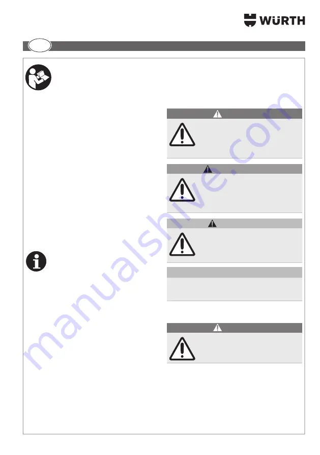 Würth 0702 080 0 Translation Of The Original Operating Instructions Download Page 97