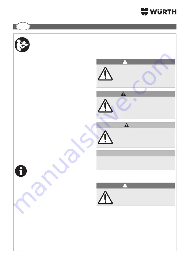 Würth 0702 080 0 Translation Of The Original Operating Instructions Download Page 111