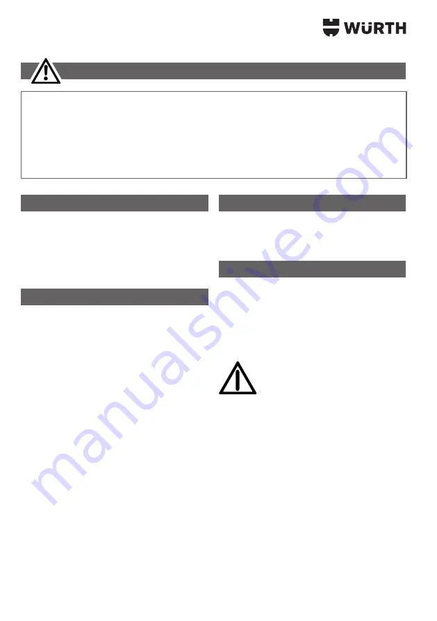 Würth 0702 353 0 Translation Of The Original Operating Instructions Download Page 78