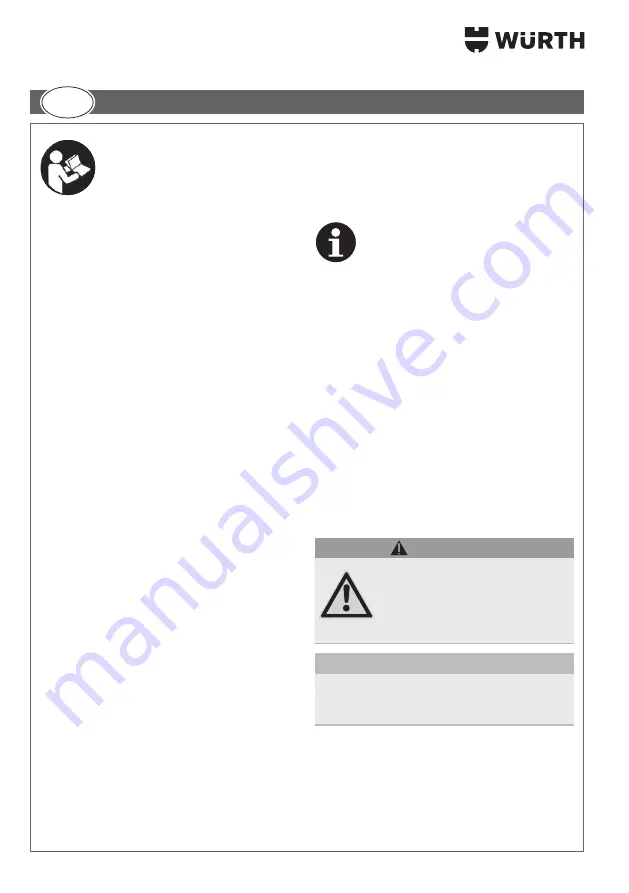 Würth 0891 110 500 Translation Of The Original Operating Instructions Download Page 54