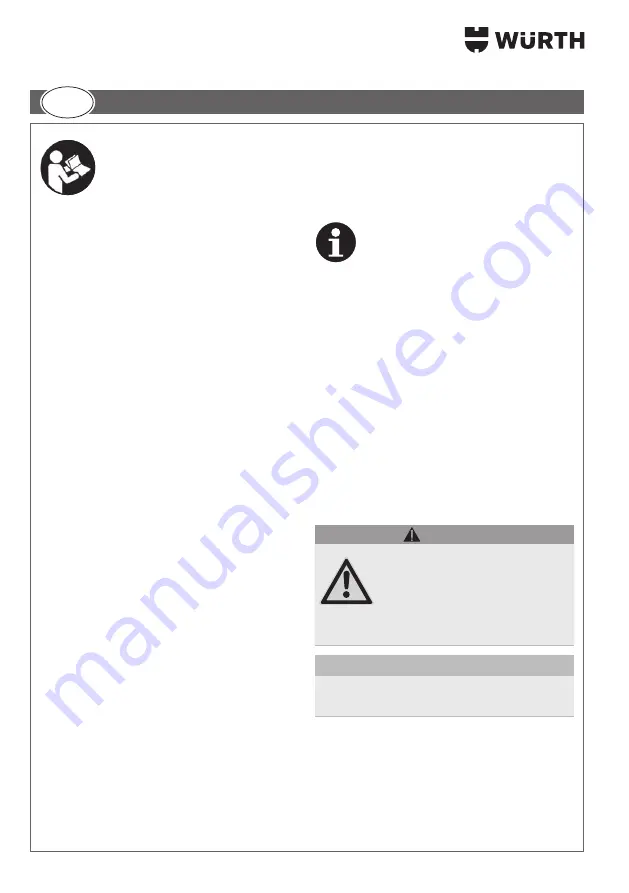 Würth 0891 110 500 Translation Of The Original Operating Instructions Download Page 78