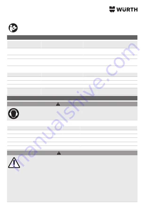 Würth 5700 202 X Operating Instructions Manual Download Page 18