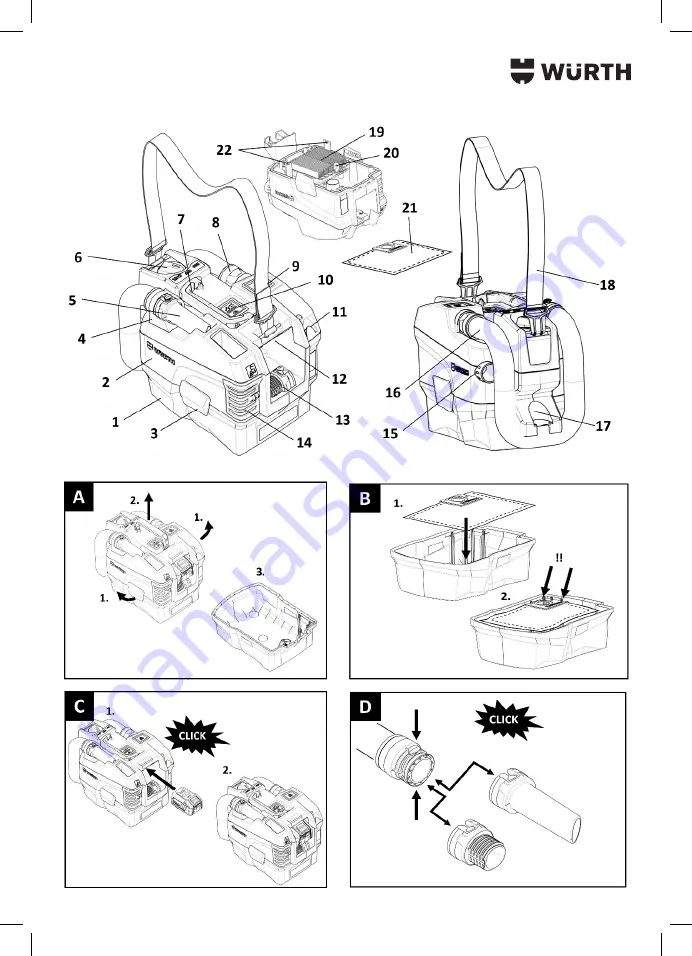 Würth 5701 400 00X Translation Of The Original Operating Instructions Download Page 3