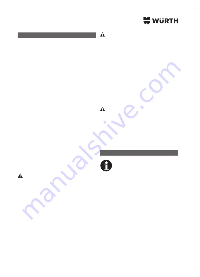 Würth 5701 400 00X Translation Of The Original Operating Instructions Download Page 56