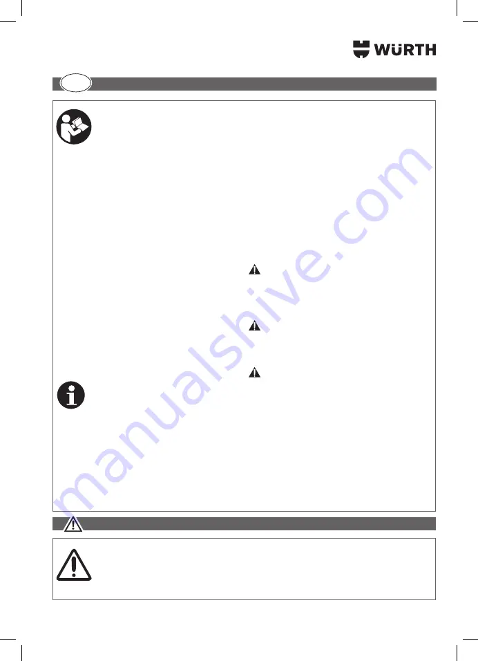 Würth 5701 400 00X Translation Of The Original Operating Instructions Download Page 109