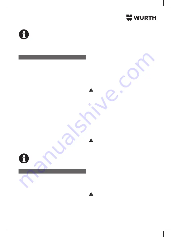 Würth 5701 400 00X Translation Of The Original Operating Instructions Download Page 115