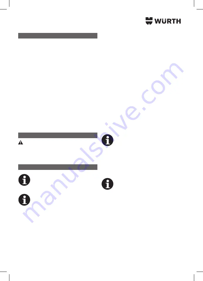 Würth 5701 400 00X Translation Of The Original Operating Instructions Download Page 140