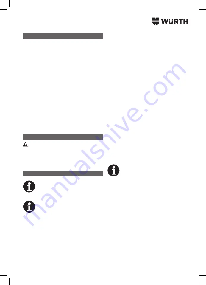 Würth 5701 400 00X Translation Of The Original Operating Instructions Download Page 157