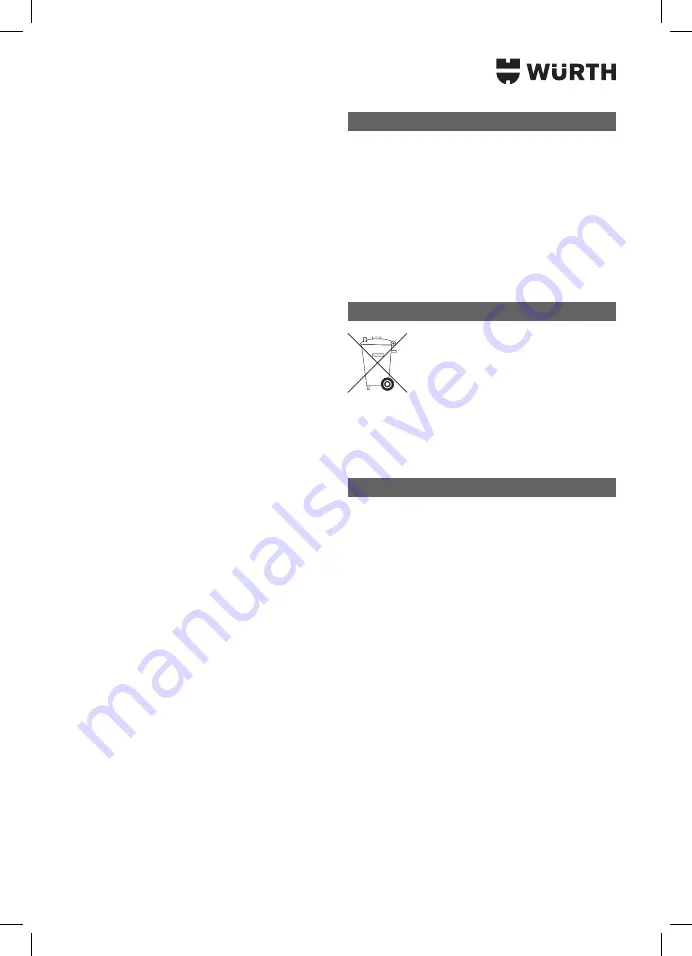 Würth 5701 400 00X Translation Of The Original Operating Instructions Download Page 160