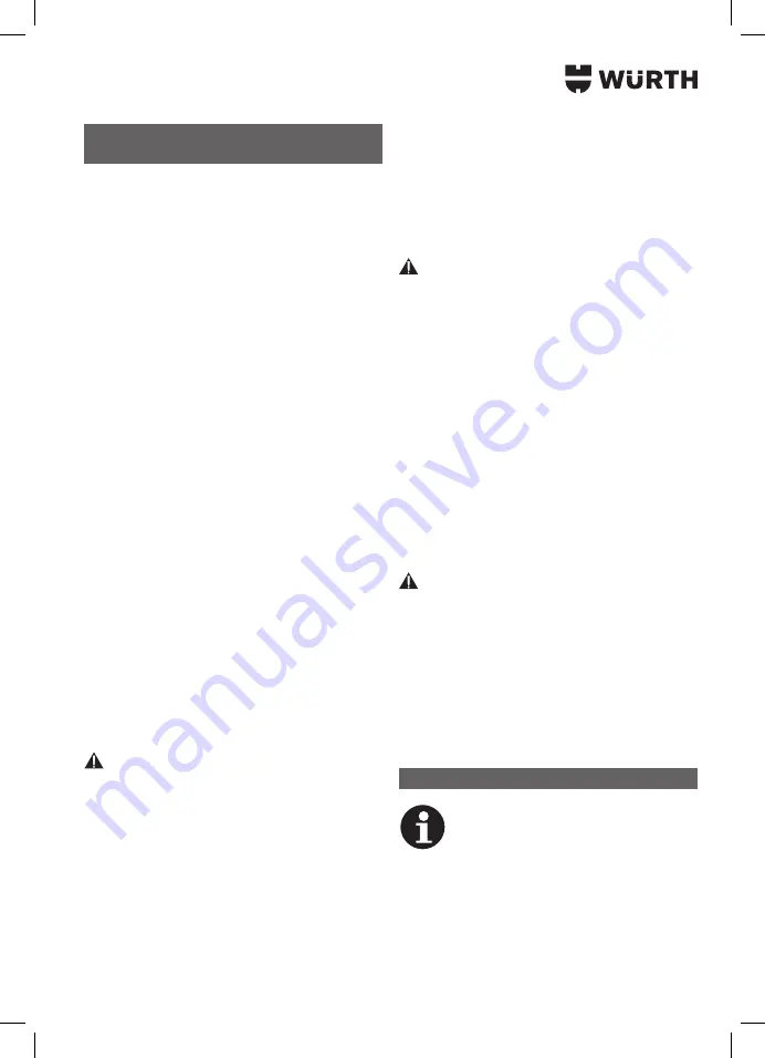 Würth 5701 400 00X Translation Of The Original Operating Instructions Download Page 177