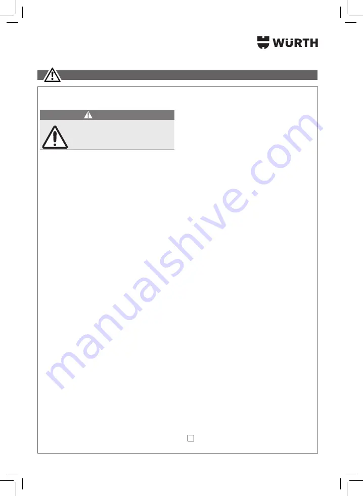 Würth 5952 000 180 Operating Instructions Manual Download Page 58