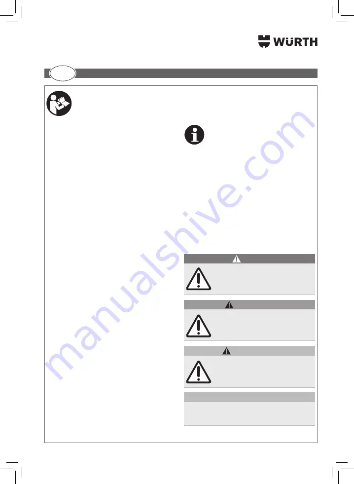 Würth 5952 000 180 Operating Instructions Manual Download Page 135