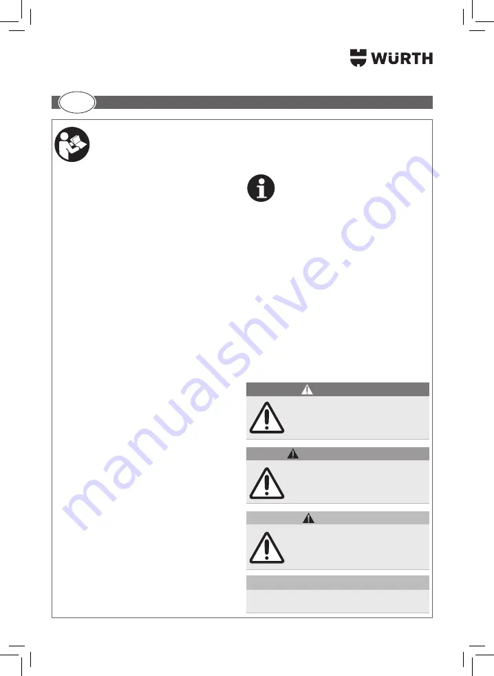 Würth 5952 000 180 Operating Instructions Manual Download Page 148