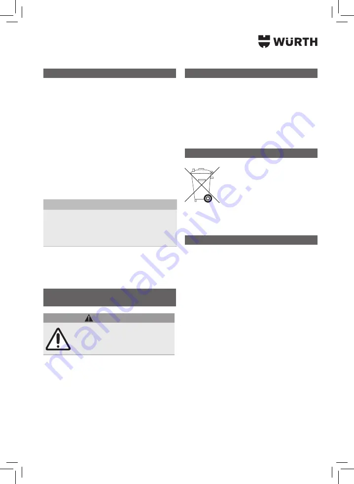 Würth 5952 000 180 Operating Instructions Manual Download Page 289