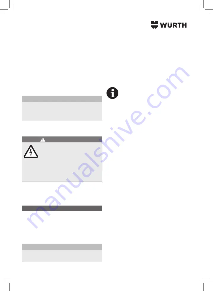 Würth 5952 000 181 Translation Of The Original Operating Instructions Download Page 186