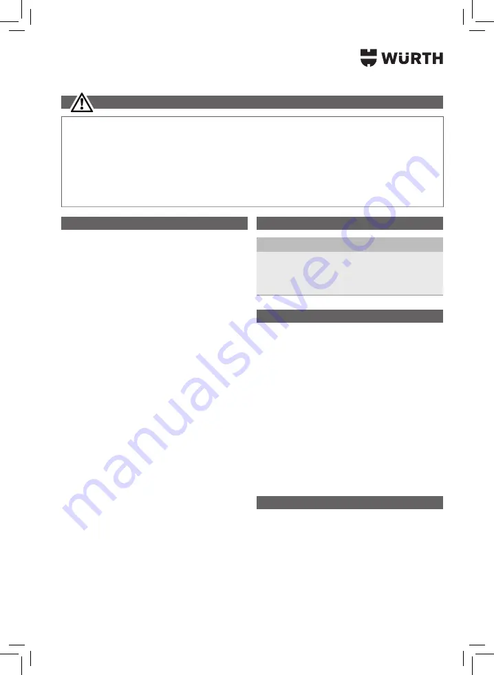 Würth 5952 000 200 Translation Of The Original Operating Instructions Download Page 117