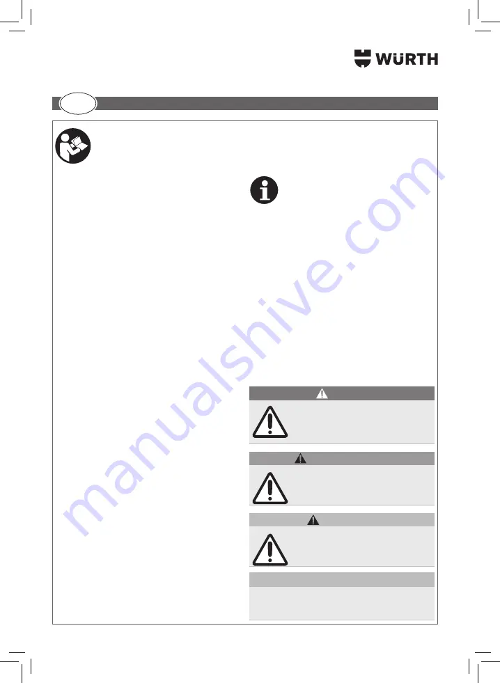 Würth 5952 000 200 Translation Of The Original Operating Instructions Download Page 258