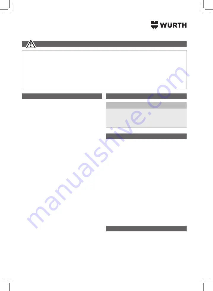 Würth 5952 000 200 Translation Of The Original Operating Instructions Download Page 260