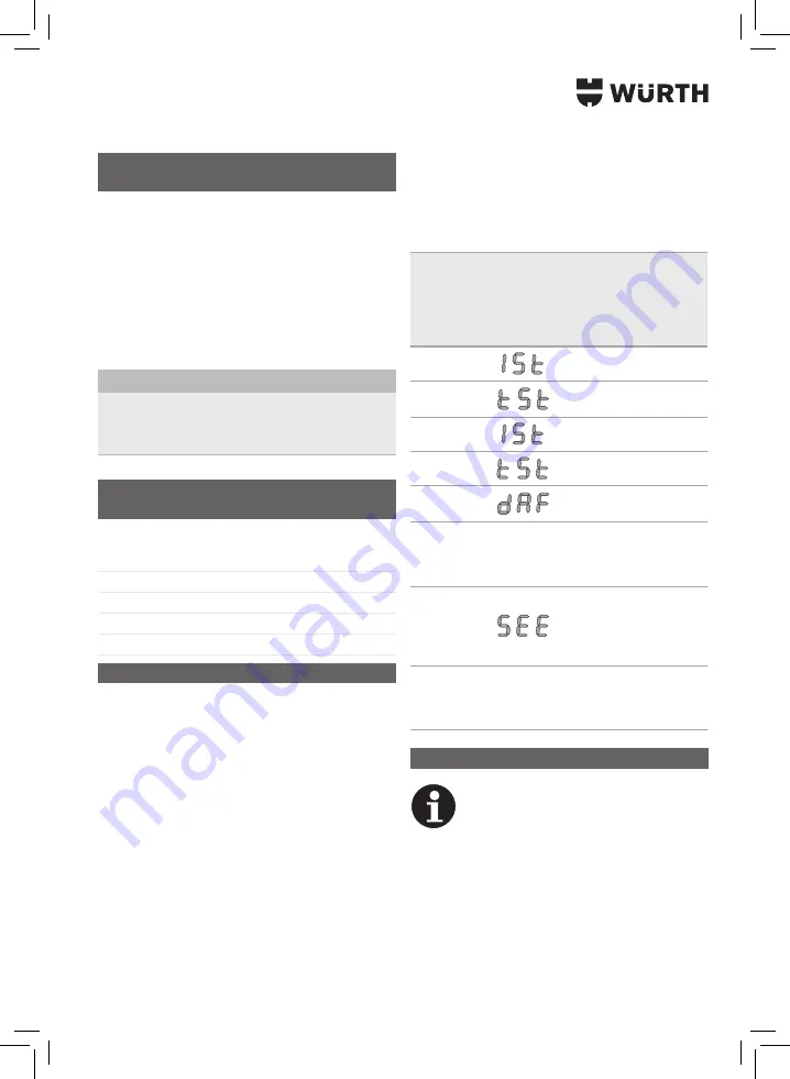 Würth 5952 000 200 Translation Of The Original Operating Instructions Download Page 287