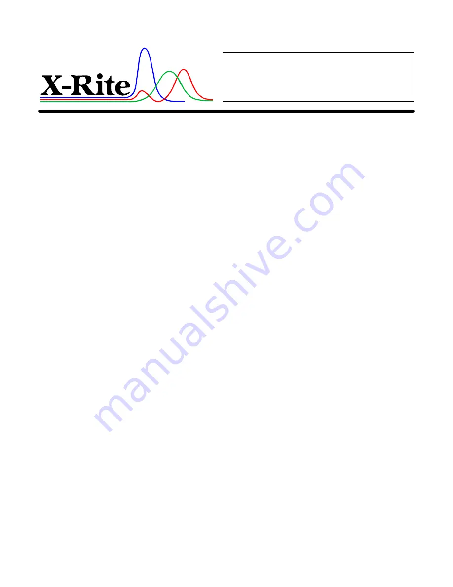 X-Rite DTP32 Quick Start Manual Download Page 1