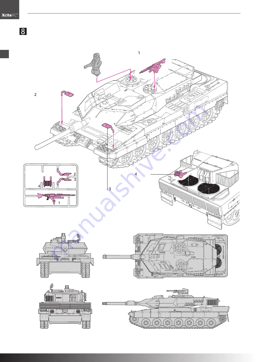 XciteRC 36001000 LEOPARD 2A5 Скачать руководство пользователя страница 12