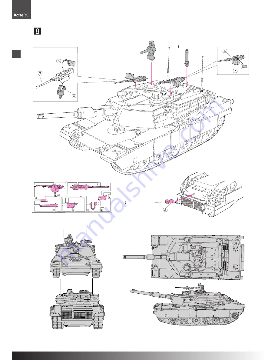 XciteRC Battle Tank M1A2 Скачать руководство пользователя страница 12