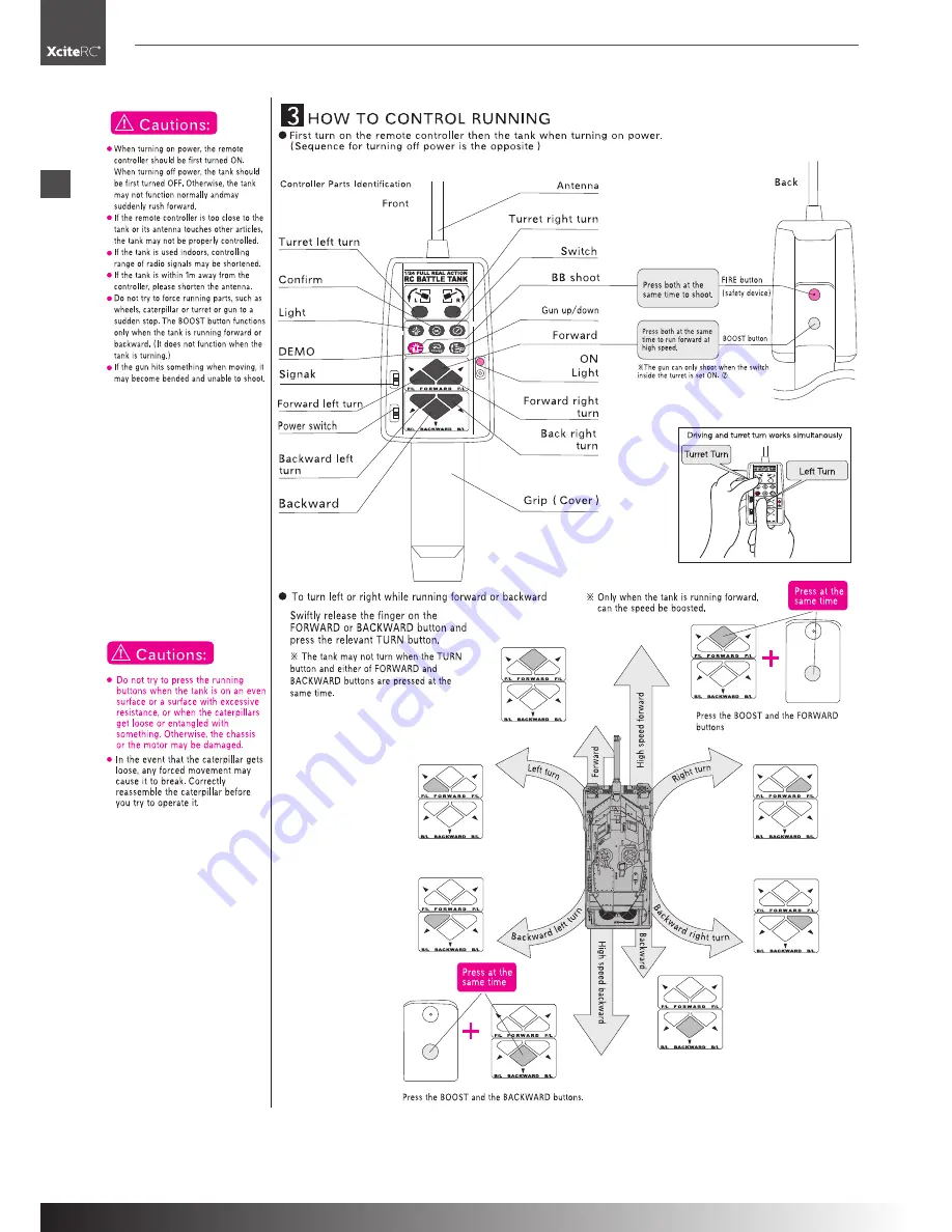 XciteRC Battle Tank M1A2 User Manual Download Page 22