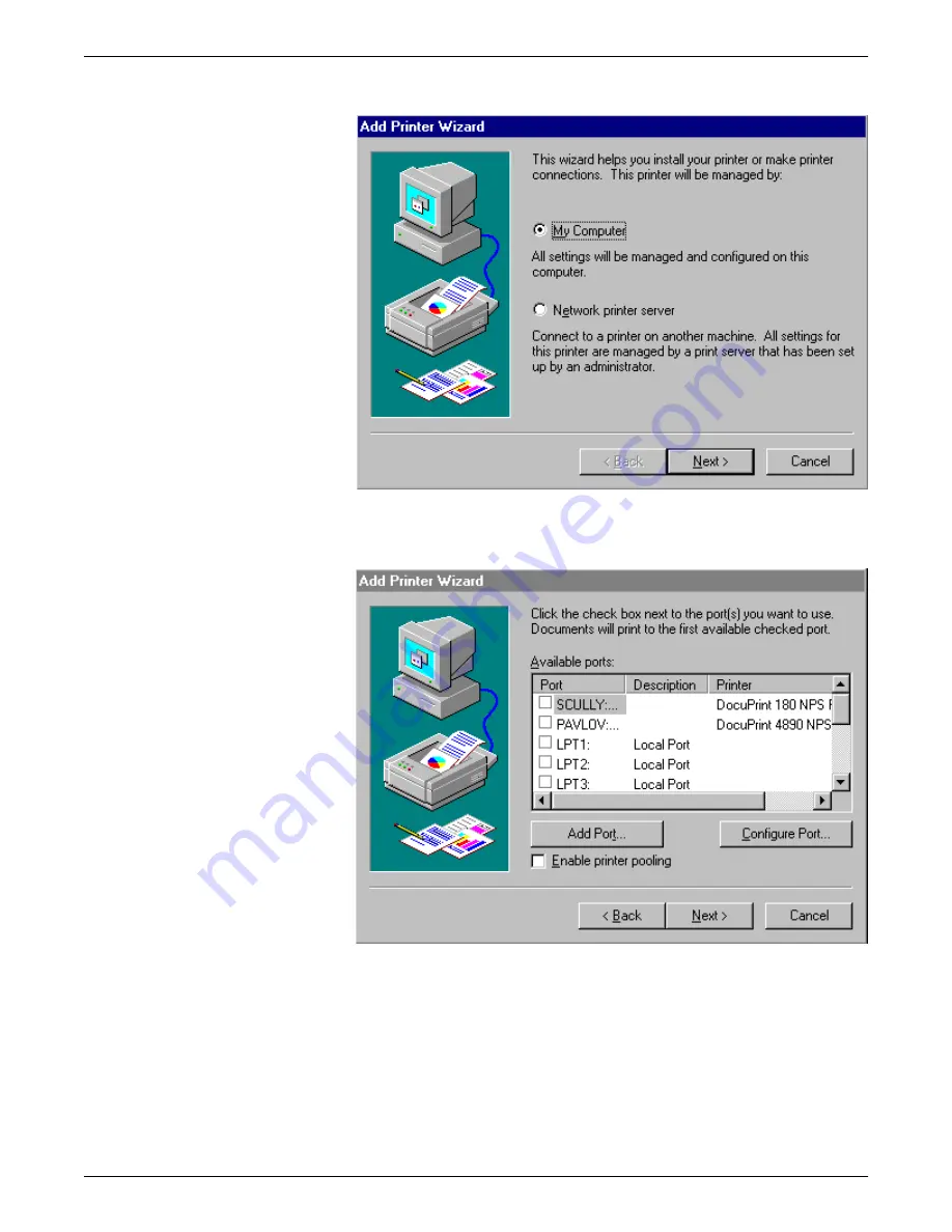 Xerox DocuPrint Network Printer Series Guide Client Manual Download Page 110