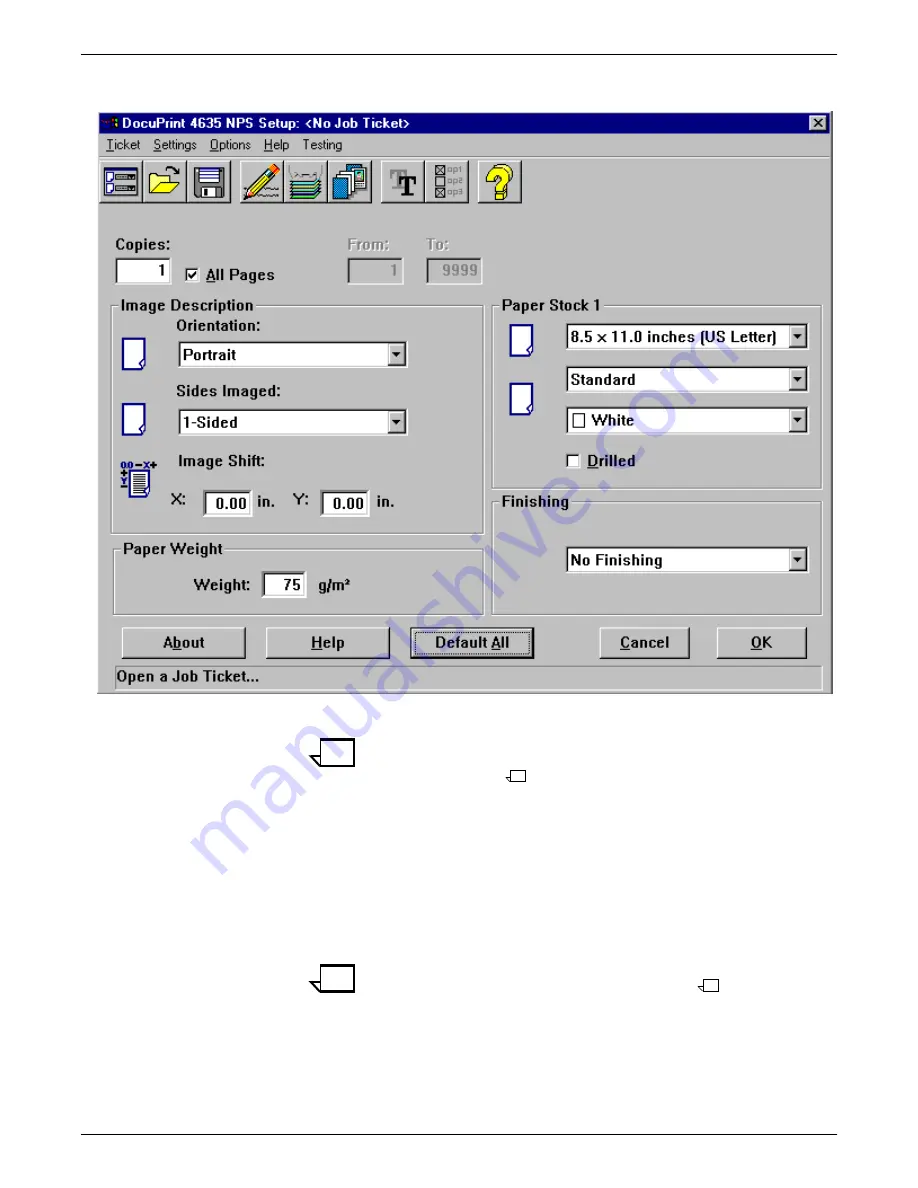 Xerox DocuPrint Network Printer Series Guide Client Manual Download Page 117