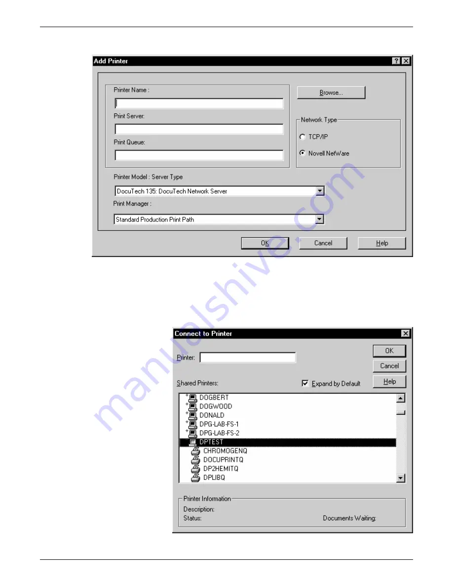 Xerox DocuPrint Network Printer Series Guide Client Manual Download Page 170