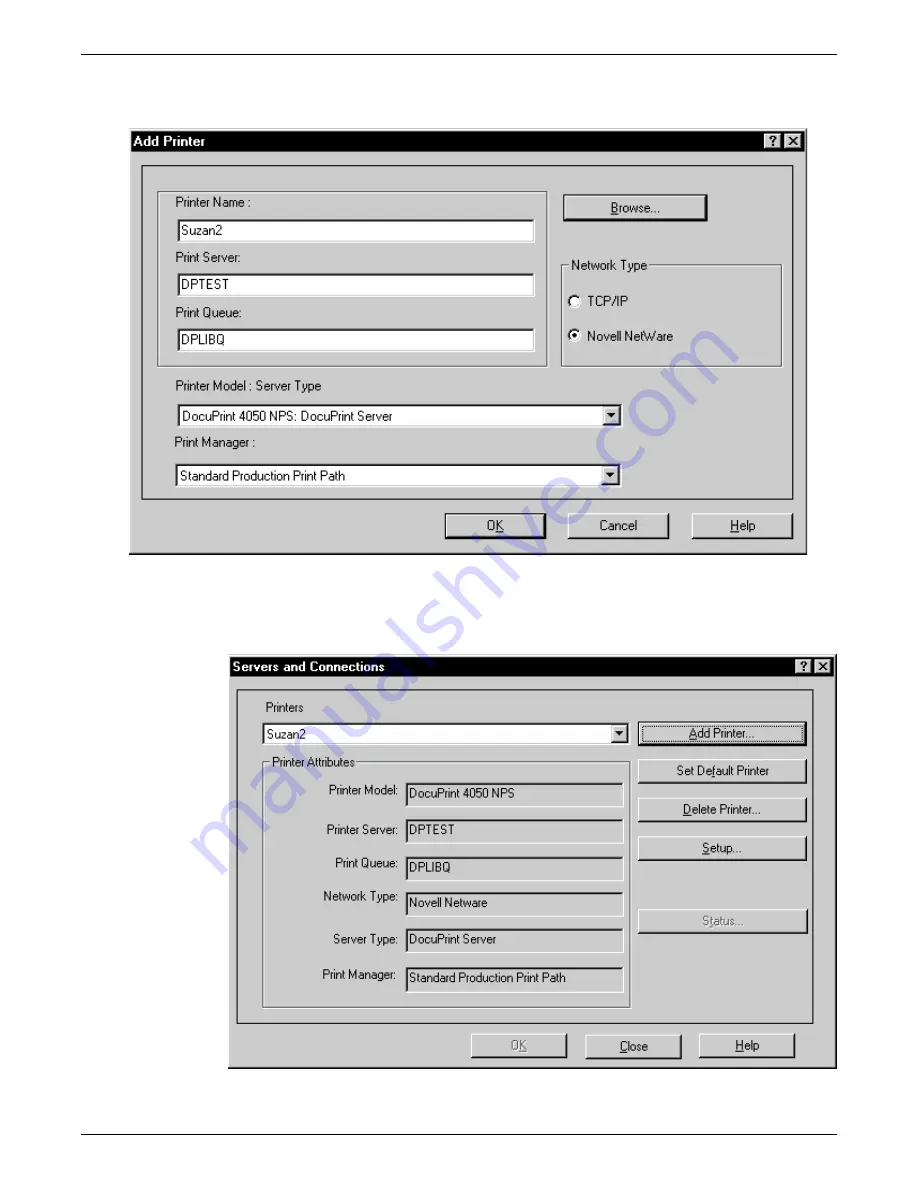 Xerox DocuPrint Network Printer Series Guide Client Manual Download Page 172