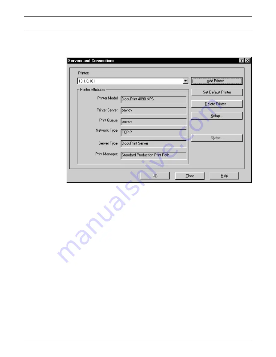 Xerox DocuPrint Network Printer Series Guide Client Manual Download Page 175