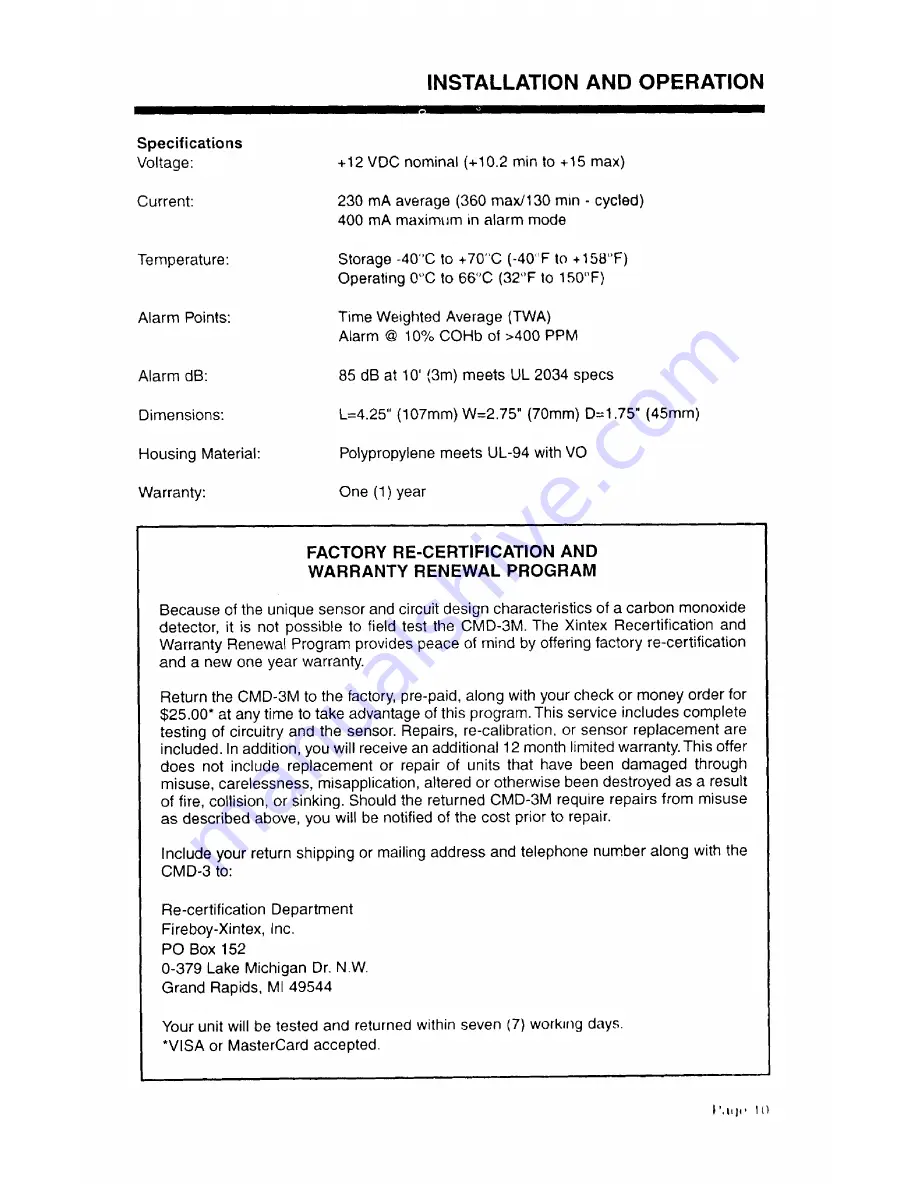 Xintex CMD-3M Marine Installation And Operation Manual Download Page 11