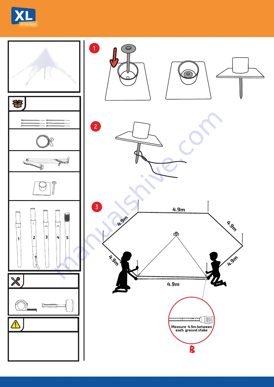 XL displays Star Tent Assembly Instructions Manual Download Page 1